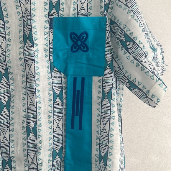 Blue and white colorful dashiki - Picture 2 of 3